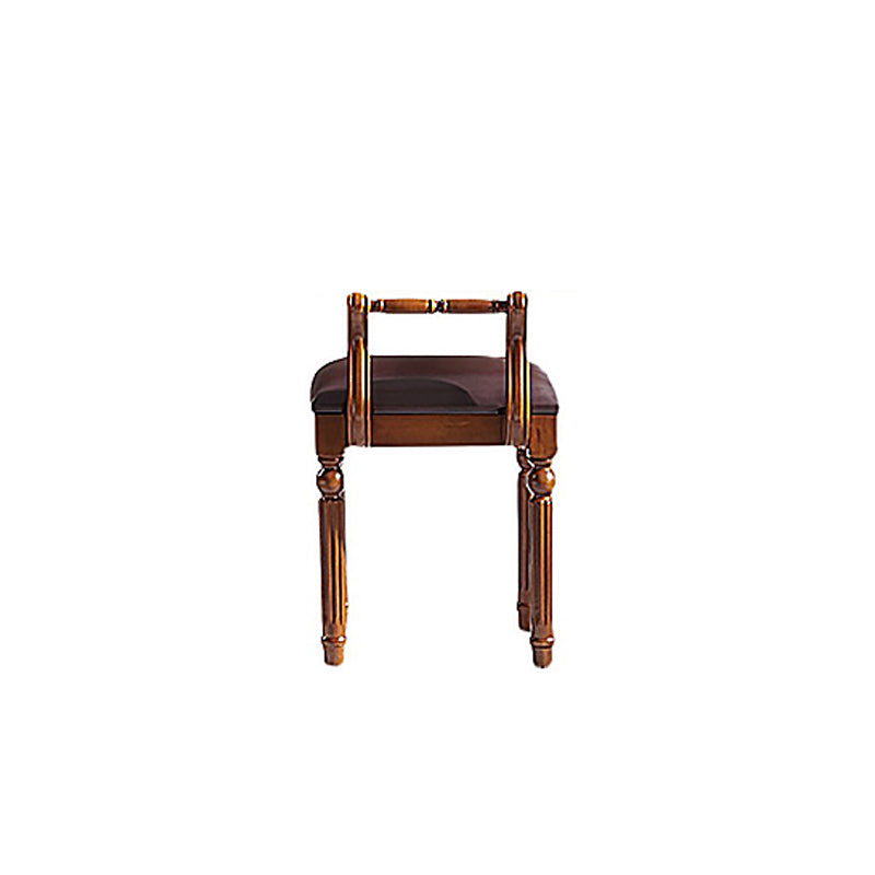 Brown Solid Wood Vanity Set with Stool Set 17.71" Wide Dresser with 2-Drawer