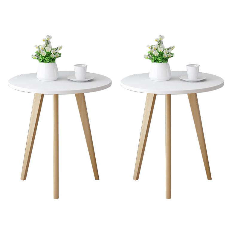 Contemporary Style Side End Table Wooden 3 Legs Round Sofa Side Accent Table