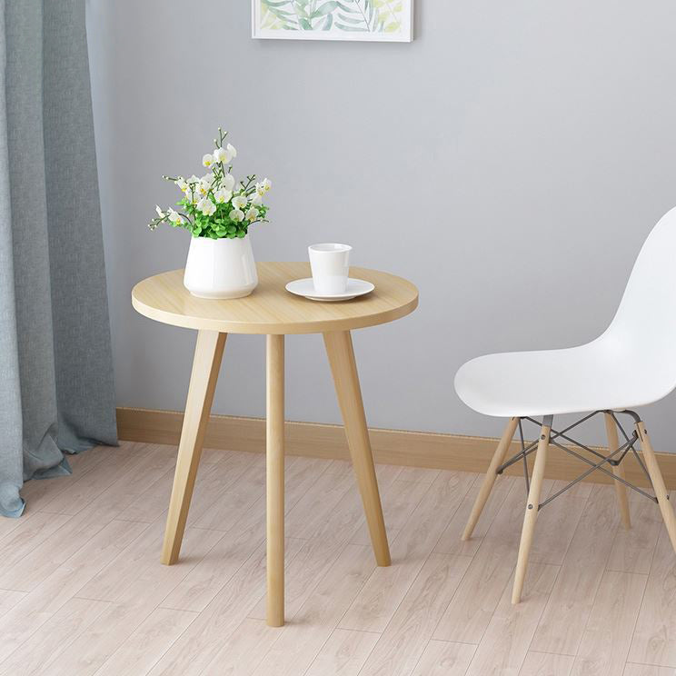 Contemporary Style Side End Table Wooden 3 Legs Round Sofa Side Accent Table