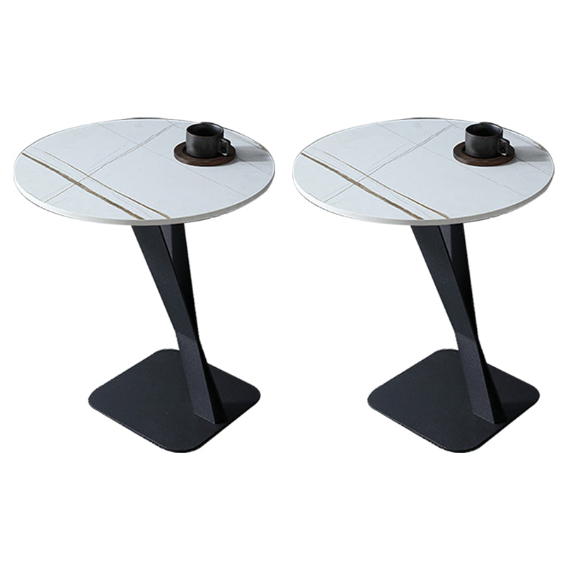20.47" Tall Contemporary Style Side End Table Metal Pedestal Round Sofa Side Accent Table