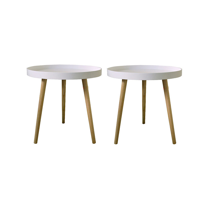 19.69 inch Wide Scandinavian Sofa Side Accent Table Wooden 3 Legs Round Side End Table