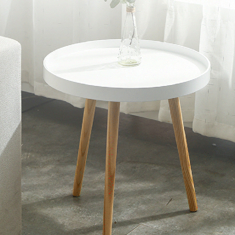 19.69 inch Wide Scandinavian Sofa Side Accent Table Wooden 3 Legs Round Side End Table