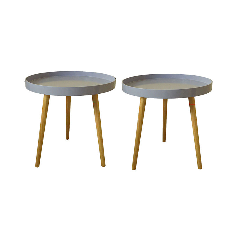 19.69 inch Wide Scandinavian Sofa Side Accent Table Wooden 3 Legs Round Side End Table