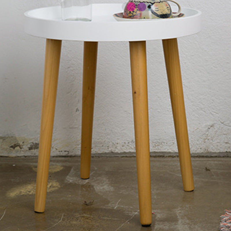 19.69 inch Wide Scandinavian Sofa Side Accent Table Wooden 3 Legs Round Side End Table