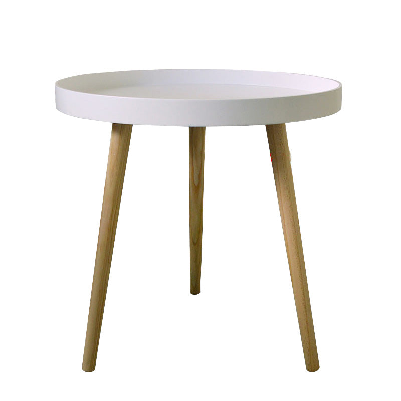 19.69 inch Wide Scandinavian Sofa Side Accent Table Wooden 3 Legs Round Side End Table