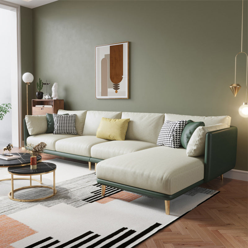 Nordic Square Arm Faux Leather Living Room Pillows Sofa Chaise