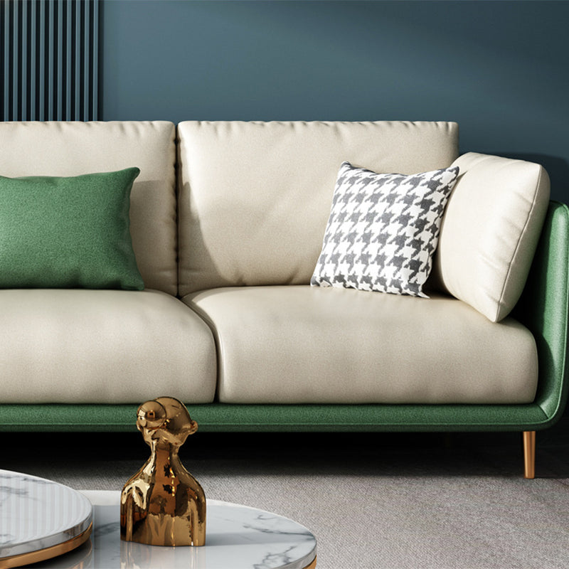 Nordic Square Arm Faux Leather Living Room Pillows Sofa Chaise