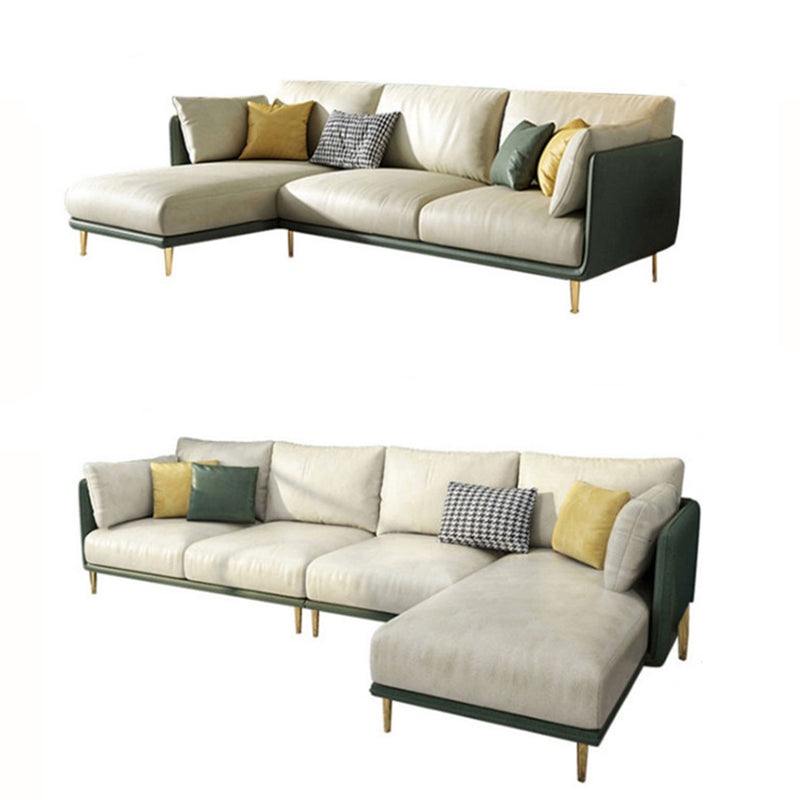 Nordic Square Arm Faux Leather Living Room Pillows Sofa Chaise