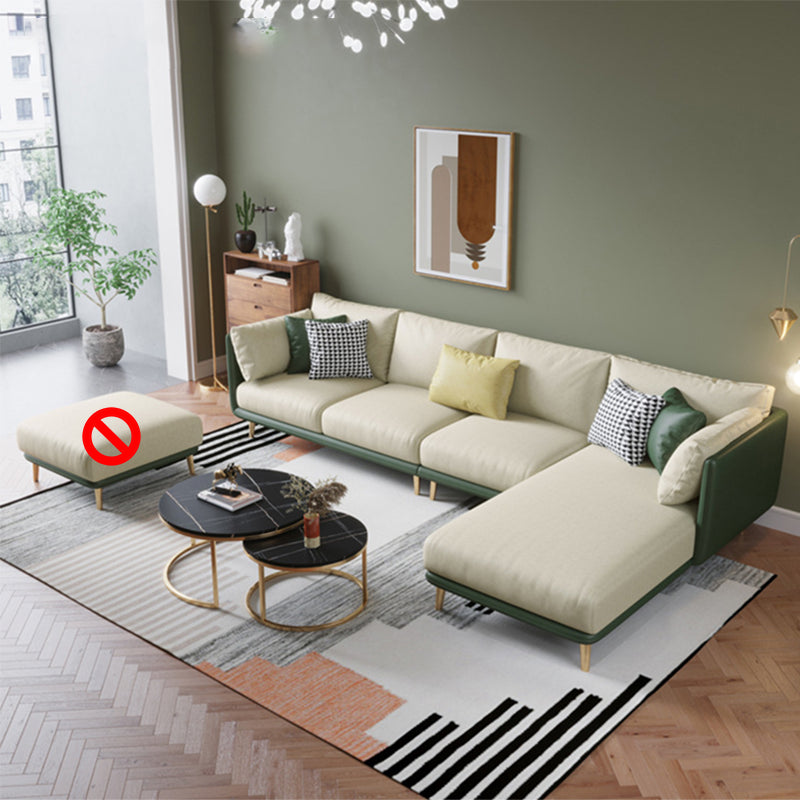 Nordic Square Arm Faux Leather Living Room Pillows Sofa Chaise