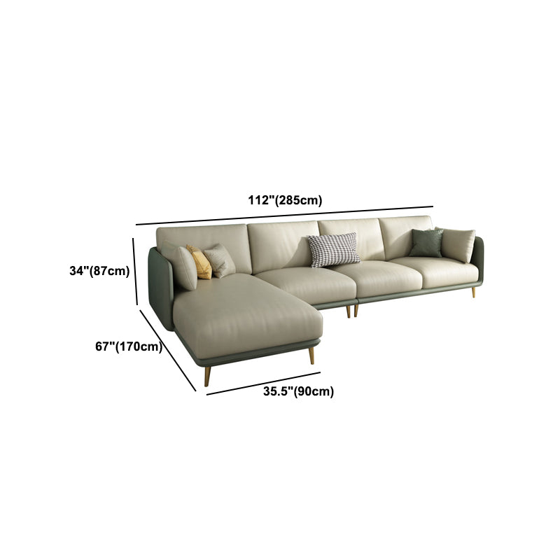 Nordic Square Arm Faux Leather Living Room Pillows Sofa Chaise