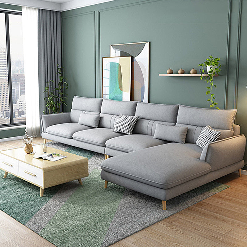 Contemporary Flared Arm Stationary Living Room Cushions Sofa Chaise