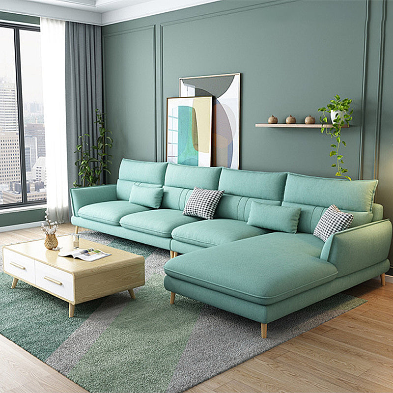 Contemporary Flared Arm Stationary Living Room Cushions Sofa Chaise