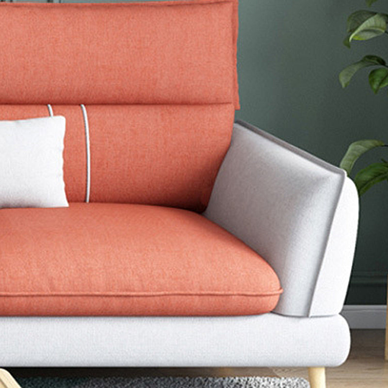 Contemporary Flared Arm Stationary Living Room Cushions Sofa Chaise