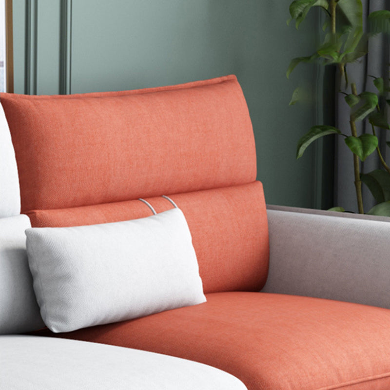 Contemporary Flared Arm Stationary Living Room Cushions Sofa Chaise