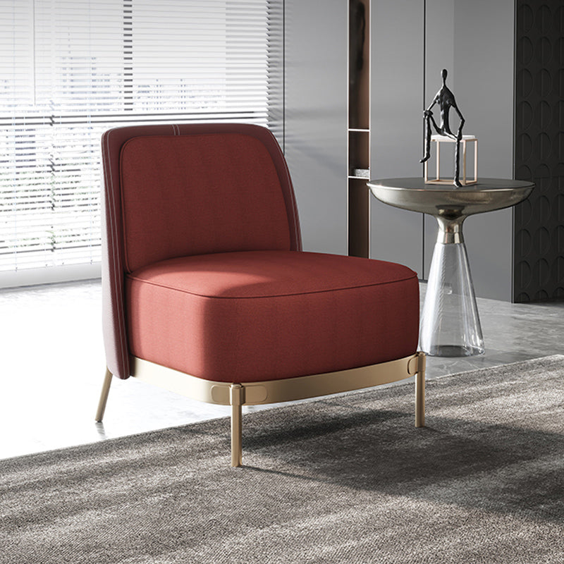 Armless Chair 31.49" Wide Faux Leather and Linen Chair for Living Room