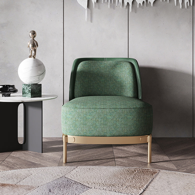 Armless Chair 31.49" Wide Faux Leather and Linen Chair for Living Room