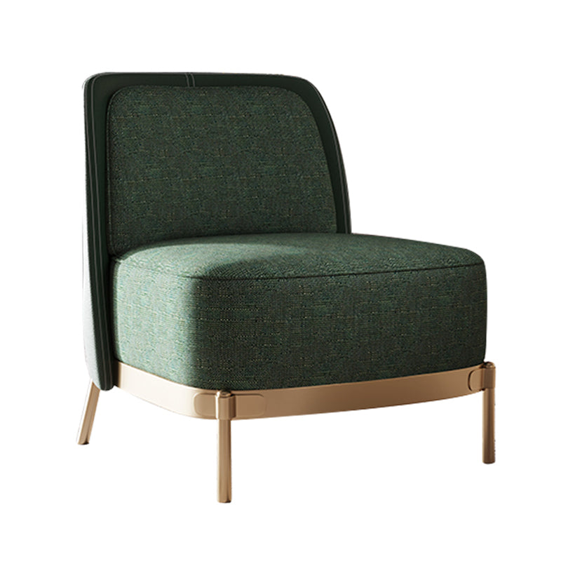 Armless Chair 31.49" Wide Faux Leather and Linen Chair for Living Room