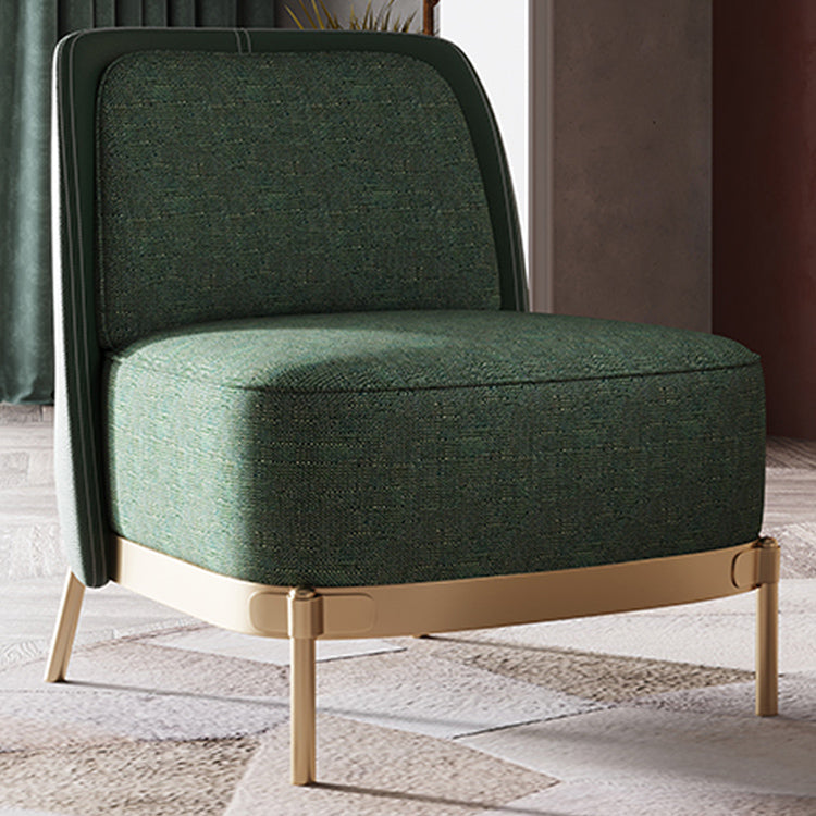 Armless Chair 31.49" Wide Faux Leather and Linen Chair for Living Room