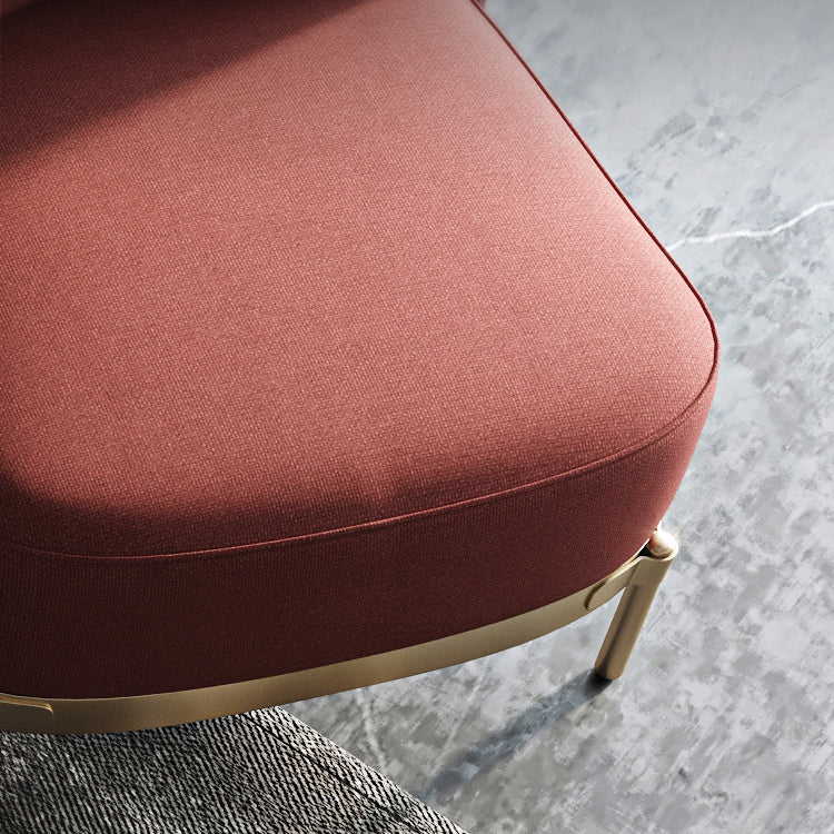 Armless Chair 31.49" Wide Faux Leather and Linen Chair for Living Room