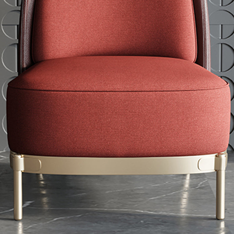 Armless Chair 31.49" Wide Faux Leather and Linen Chair for Living Room