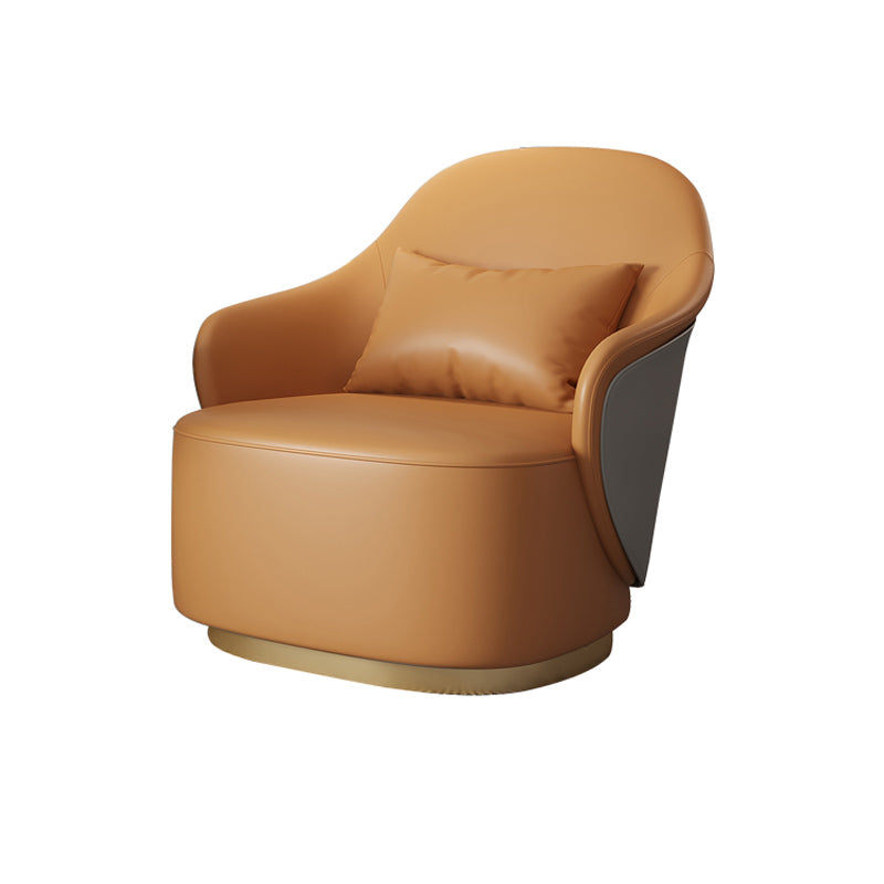 Recessed Arms Chair 25.59" Wide Faux Leather Arms Included Chair with Pillow Back