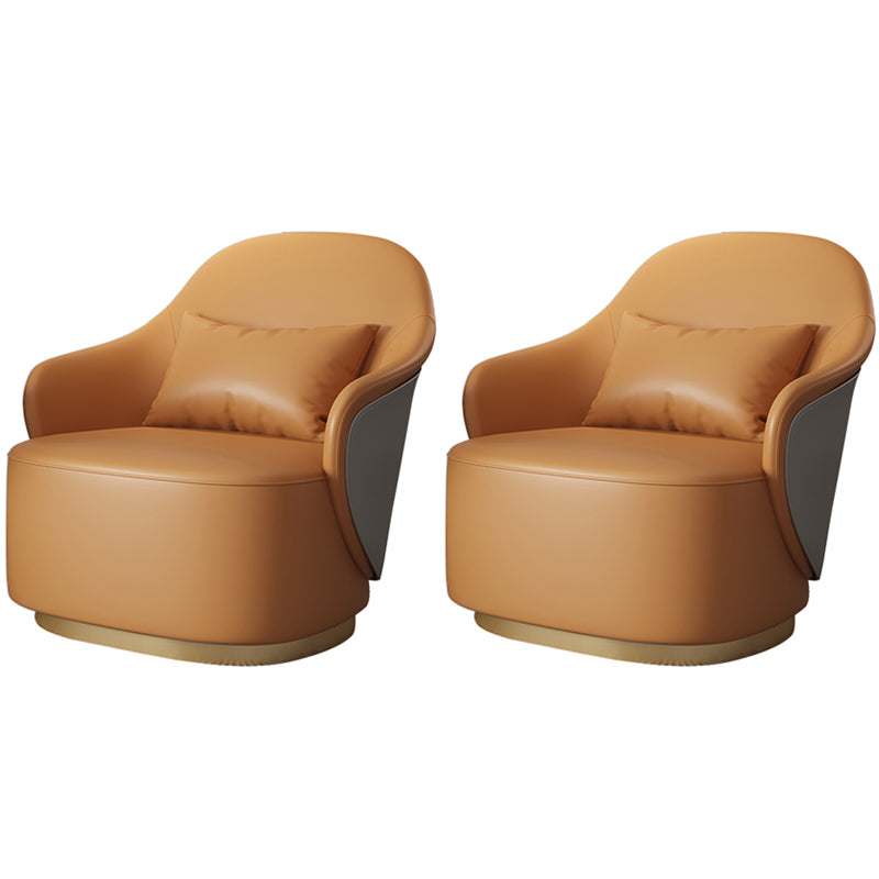 Recessed Arms Chair 25.59" Wide Faux Leather Arms Included Chair with Pillow Back