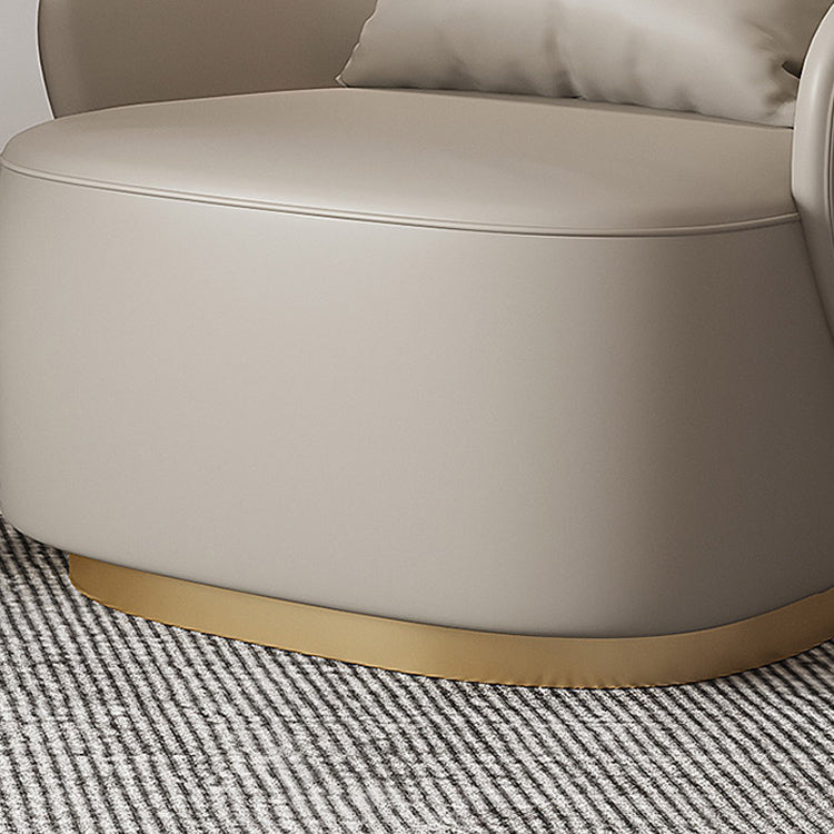 Recessed Arms Chair 25.59" Wide Faux Leather Arms Included Chair with Pillow Back