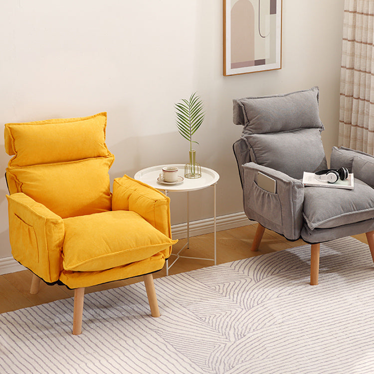 Contemporary Fabric Arms Included With Loose Cover Basic Four Leg Accent Chair