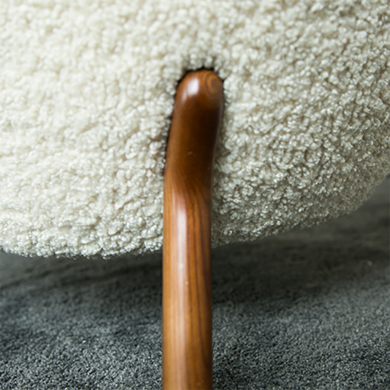 Nordic Armless Pine Basic Four Leg Fixed Back Slipper Accent Chair