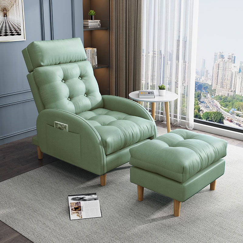 Contemporary Faux Leather Removable Cushions Basic Four Leg Accent Chair