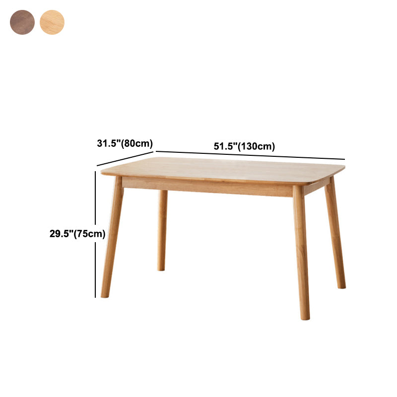 Solid Wood Dining Table Rectangle Contemporary Dining Table with 4 Legs
