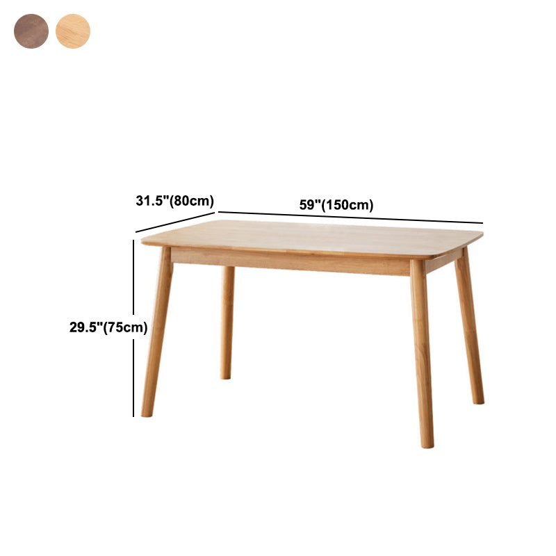 Solid Wood Dining Table Rectangle Contemporary Dining Table with 4 Legs