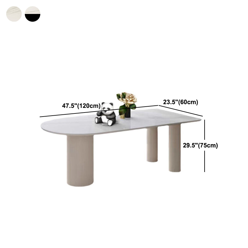 Stone Top Dining Table Contemporary Dining Table with 3 Legs