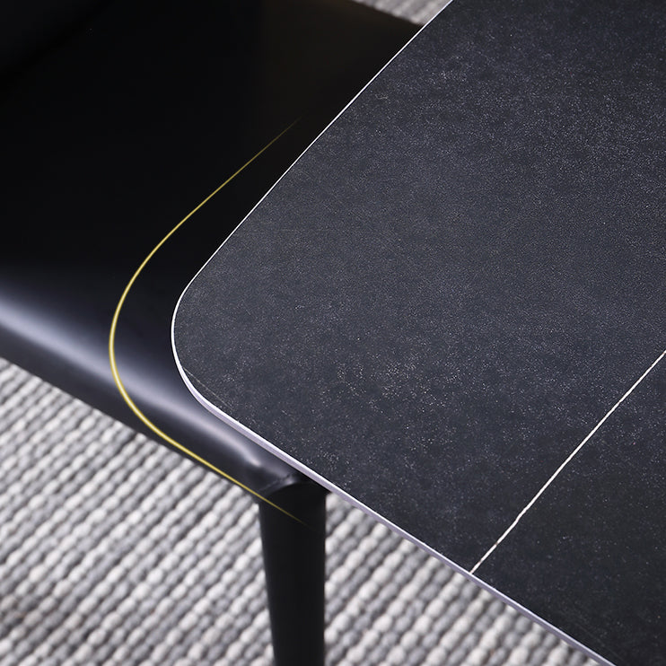 Rectangle Dining Table Industrial Stone Dining Table with 4 Legs