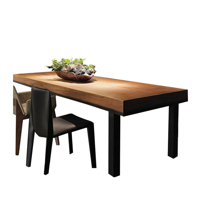 Solid Wood Dining Table Contemporary Rectangle Dining Table with 4 Legs