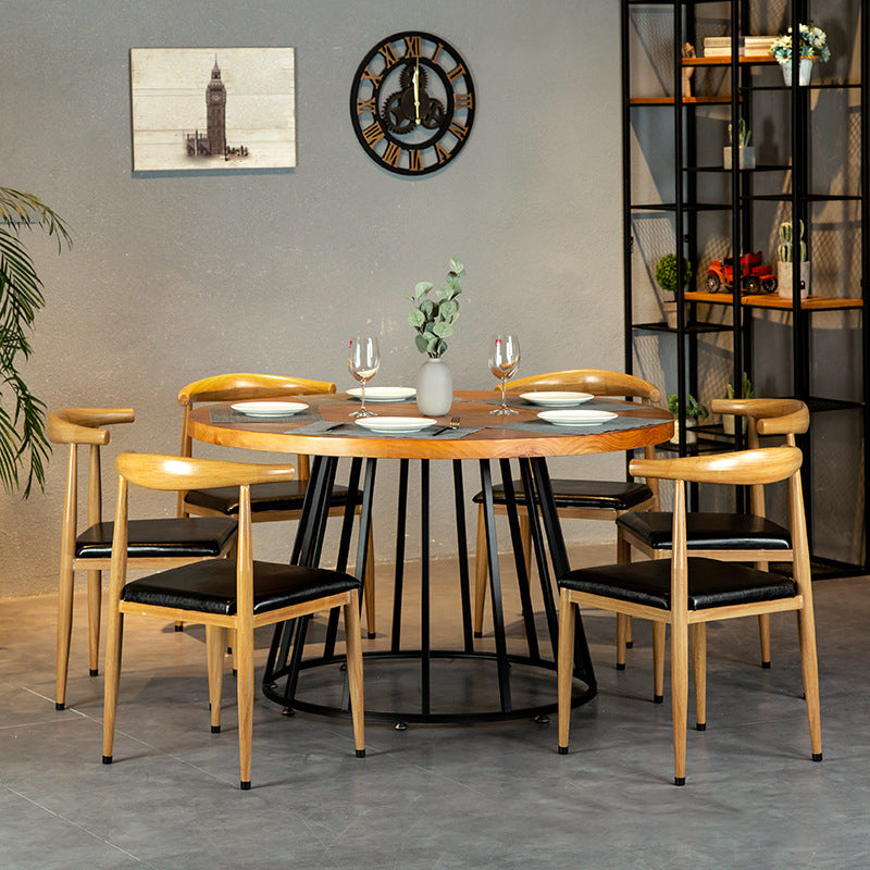 Solid Wood Dining Table Contemporary Round Dining Table with Pedestal Base