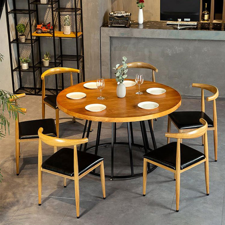 Solid Wood Dining Table Contemporary Round Dining Table with Pedestal Base