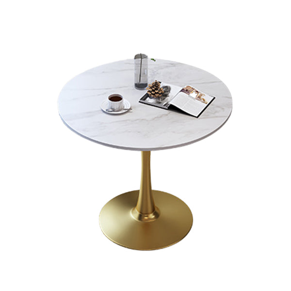 Traditional Luxury Dining Table Stone Dining Table with Metal Base