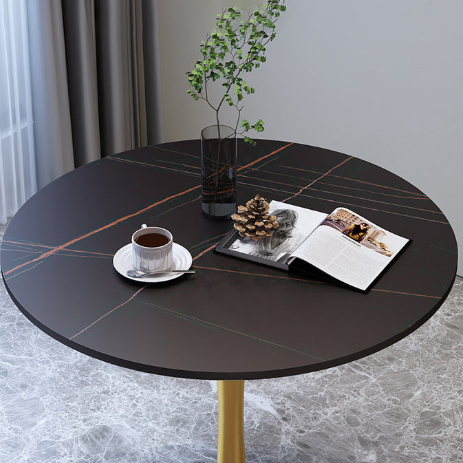 Traditional Luxury Dining Table Stone Dining Table with Metal Base