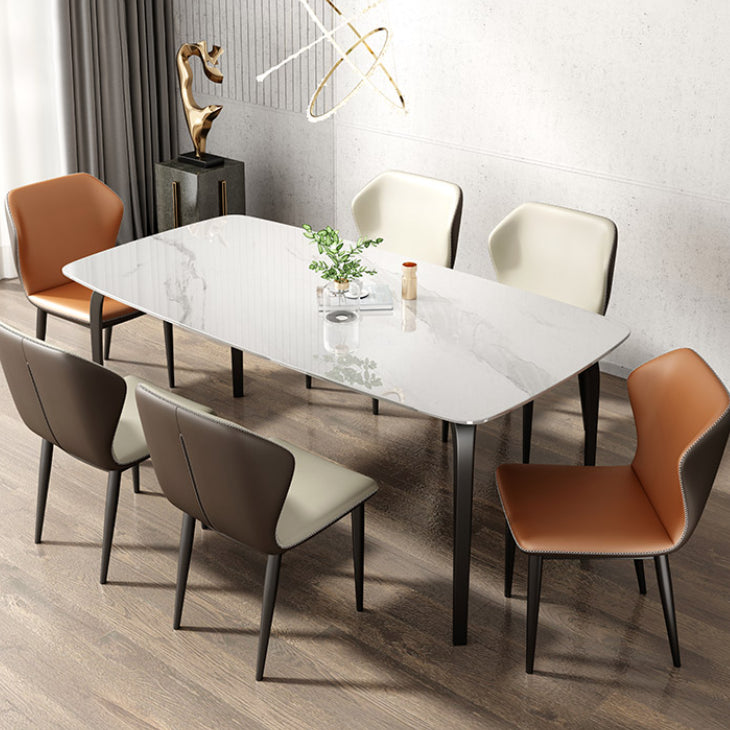 Rectangle Dining Table Industrial Dining Table with Black Frame