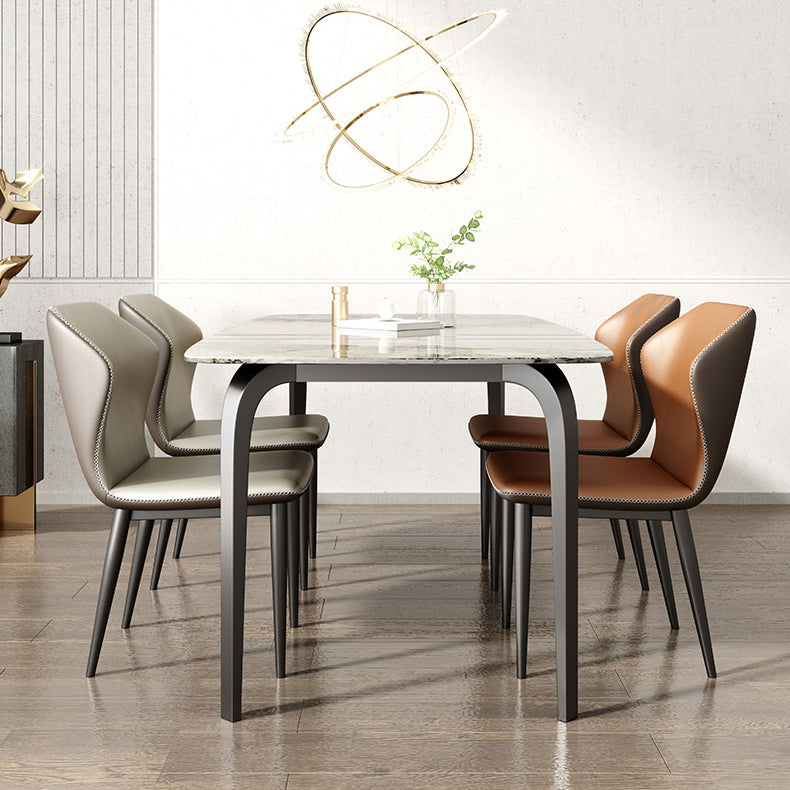 Rectangle Dining Table Industrial Dining Table with Black Frame