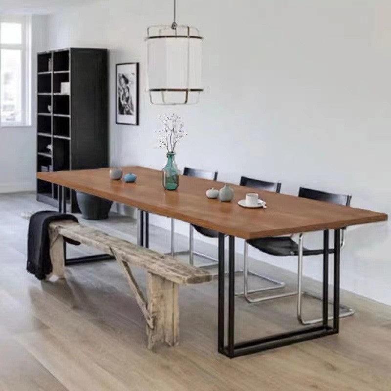 Wood Dining Table Traditional Luxury Rectangle Table with Sled Base