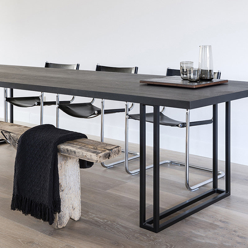 Wood Dining Table Traditional Luxury Rectangle Table with Sled Base