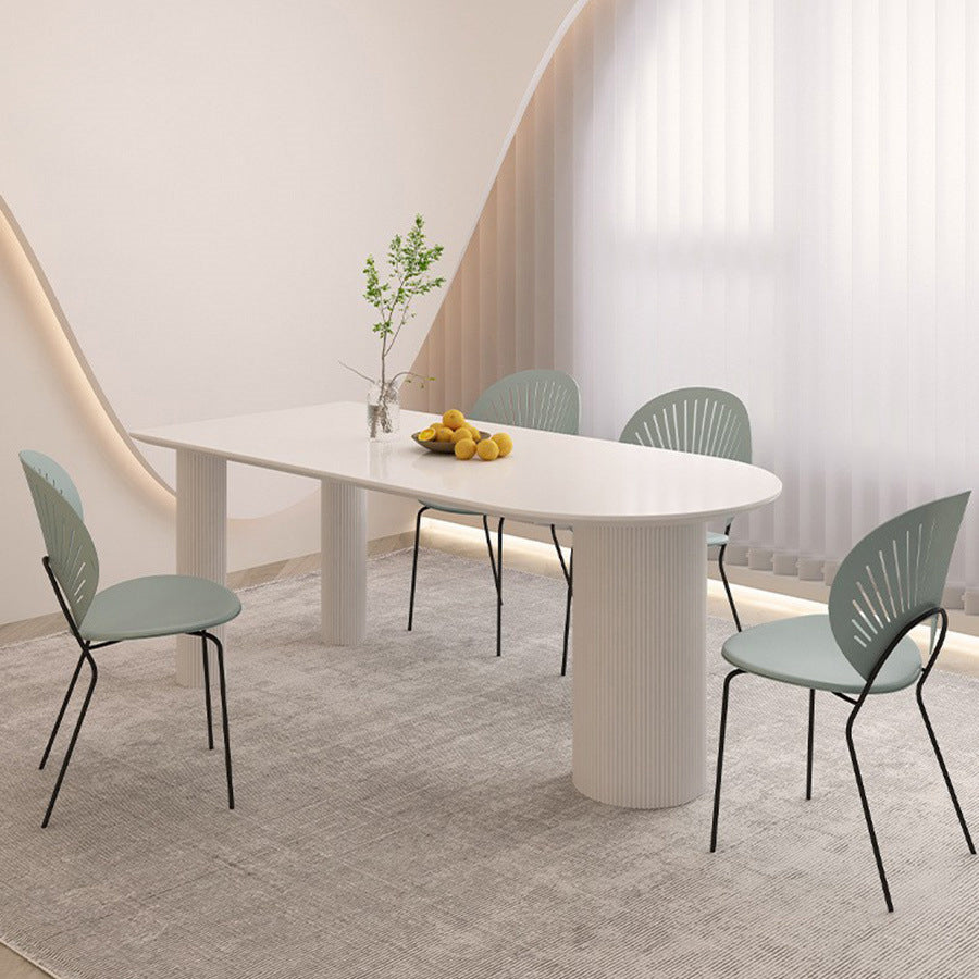 Contemporary Dining Table Stone Top Dining Table with 3 Legs