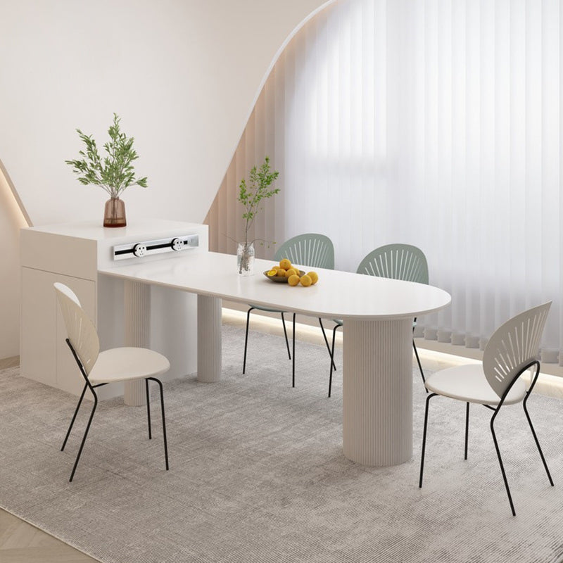 Contemporary Dining Table Stone Top Dining Table with 3 Legs