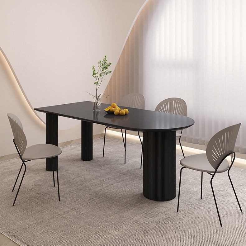 Contemporary Dining Table Stone Top Dining Table with 3 Legs