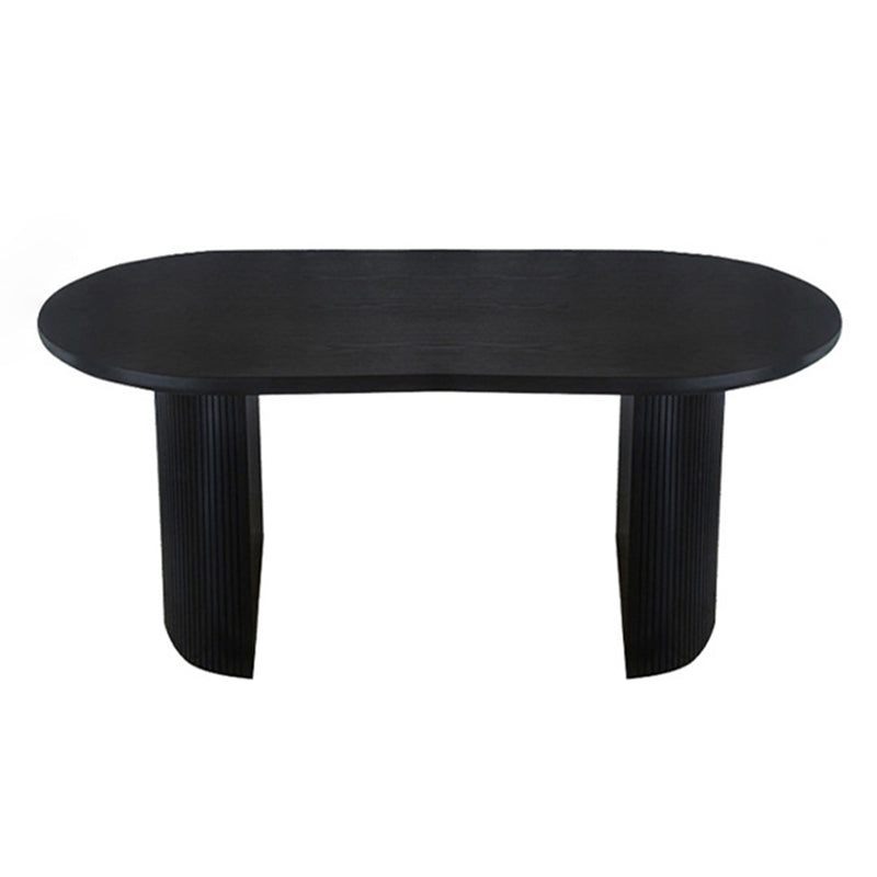 Oval Dining Table Contemporary Dining Table with Sled Base in Black