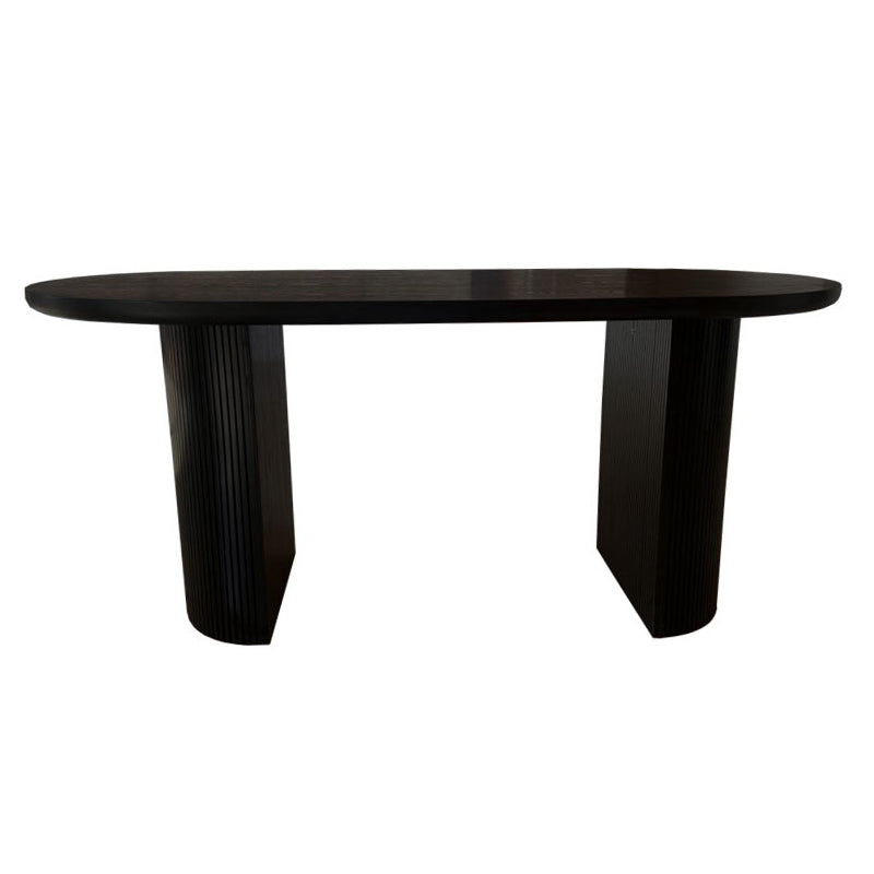 Oval Dining Table Contemporary Dining Table with Sled Base in Black