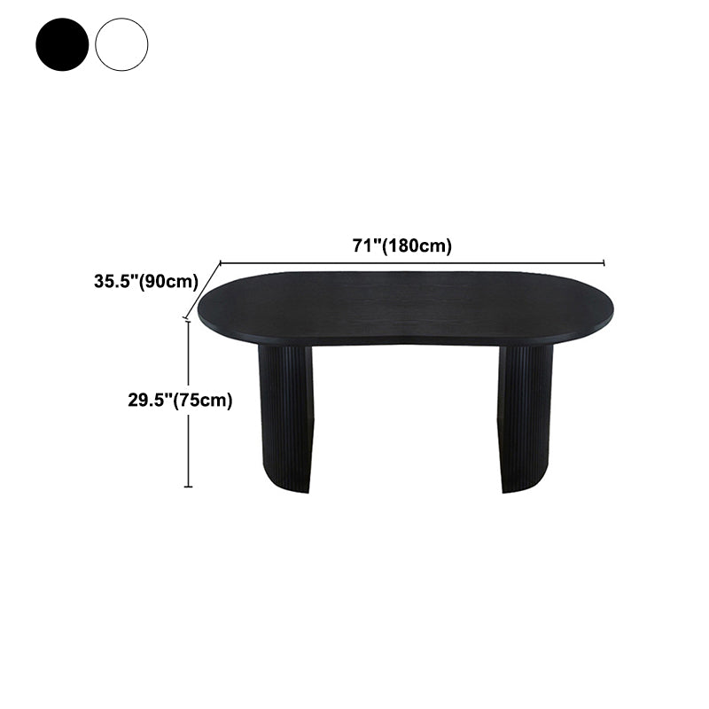 Oval Dining Table Contemporary Dining Table with Sled Base in Black
