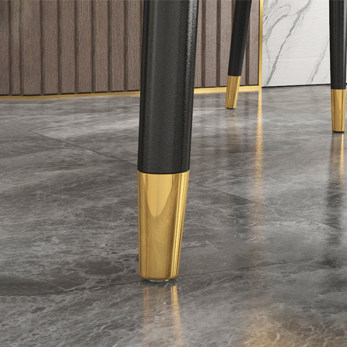 Rectangle Dining Table 4 Legs Dining Table with Solid Wood Base